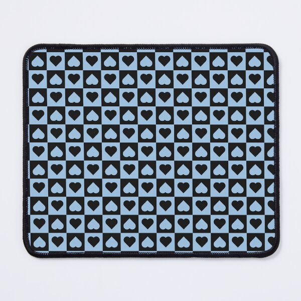 Item preview, Black And Baby Blue Checkered Hearts Pattern designed and sold by pattern-archive.
