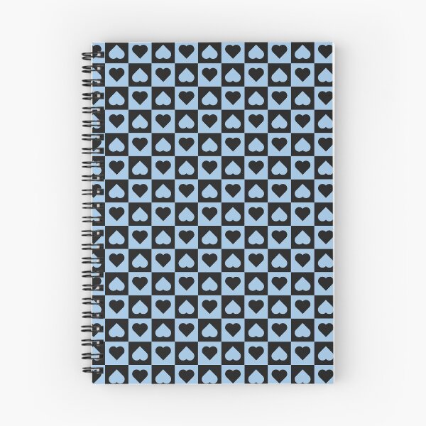 Item preview, Black And Baby Blue Checkered Hearts Pattern designed and sold by pattern-archive.