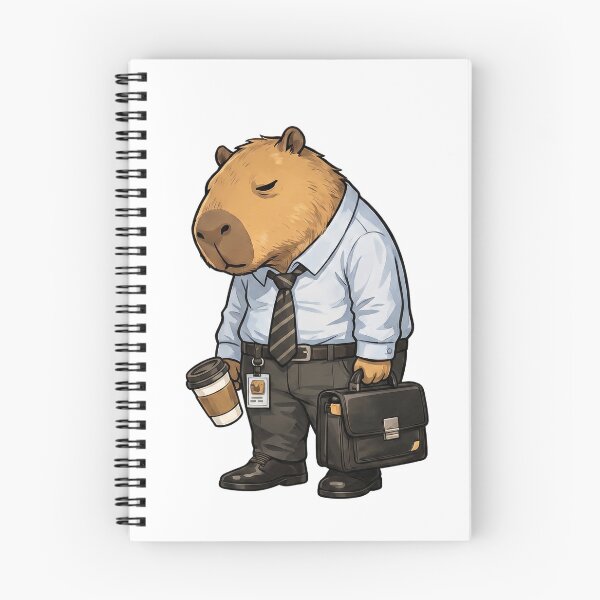 Item preview, Tired Capybara Sticker – Exhausted Work Life Cartoon designed and sold by ElhamiStudio.