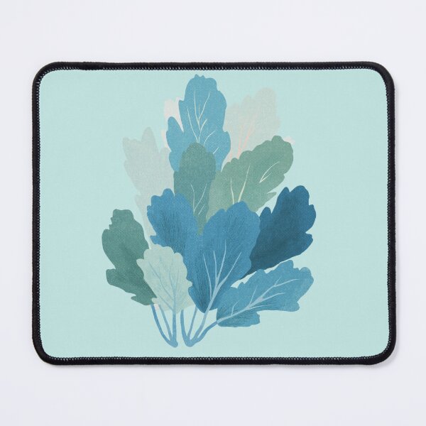 Item preview, Blue Leafy Greens – Botanical Art Rhubarb leaves designed and sold by EmeraldeaArt.