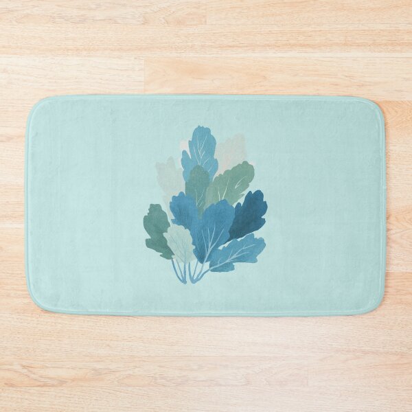 Item preview, Blue Leafy Greens – Botanical Art Rhubarb leaves designed and sold by EmeraldeaArt.