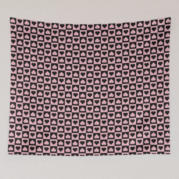 Item preview, Black and Blush checkered hearts designed and sold by pattern-archive.