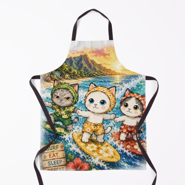 Item preview, Surf Day Cats in Kauai designed and sold by PickoBlueStudio.
