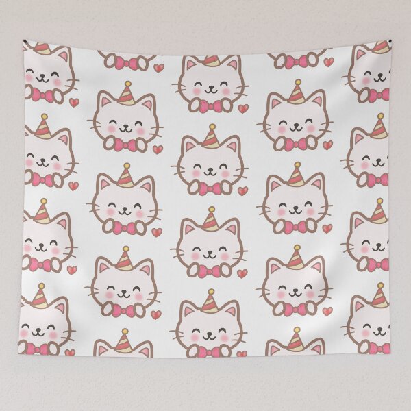 Item preview, Whimsical Birthday Party Cat Character with Pink Bow Tie and Hat⁠ designed and sold by Teenidesign .