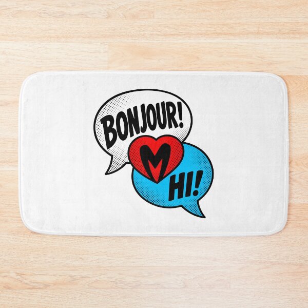Item preview, Bonjour Hi Montreal Comic Book Speech Bubble Pop Art designed and sold by Fenay Designs.