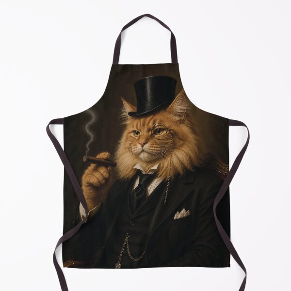 Item preview, Fluffy Orange Cat with Top Hat and Suit, Smoking Cigar designed and sold by StickieBuddies.