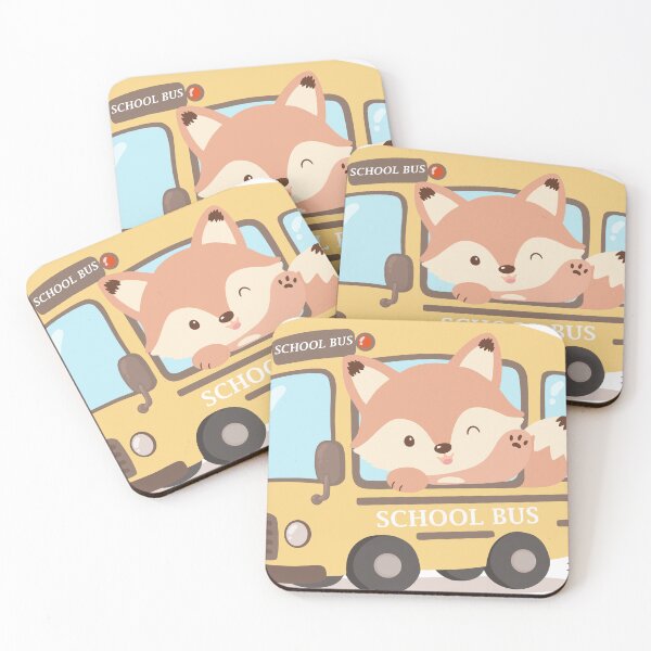 Item preview, Cute Fox Riding School Bus designed and sold by HappySunday001.