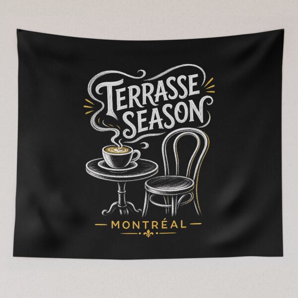 Item preview, Terrasse Season Montreal Cafe Coffee Chalkboard Art designed and sold by Fenay Designs.