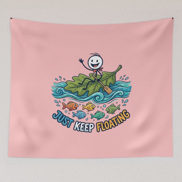 Item preview, Just Keep Floating – Summer Fishing Stickman Adventure designed and sold by Chroma Dreams .