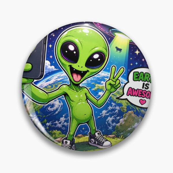 Item preview, Alien Taking Selfie designed and sold by CrazySticker619.
