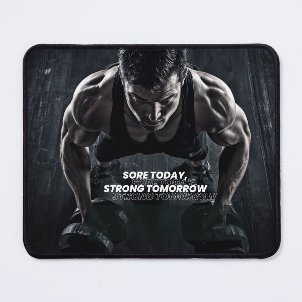 Item preview, Sore Today Strong Tomorrow Gym T-Shirt | Bodybuilding Motivational Fitness Tee designed and sold by RadiantReza.