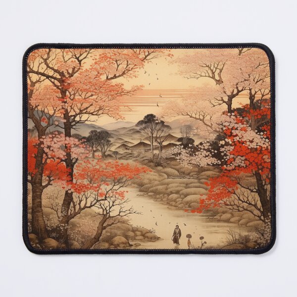 Item preview, Traditional Japanese Illustration - Man Walking in a Stream designed and sold by DaisukiTokyo.