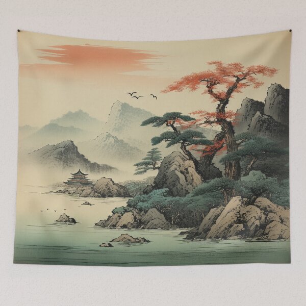 Item preview, Traditional Japanese Illustration - Nature, Sea and Rocks designed and sold by DaisukiTokyo.