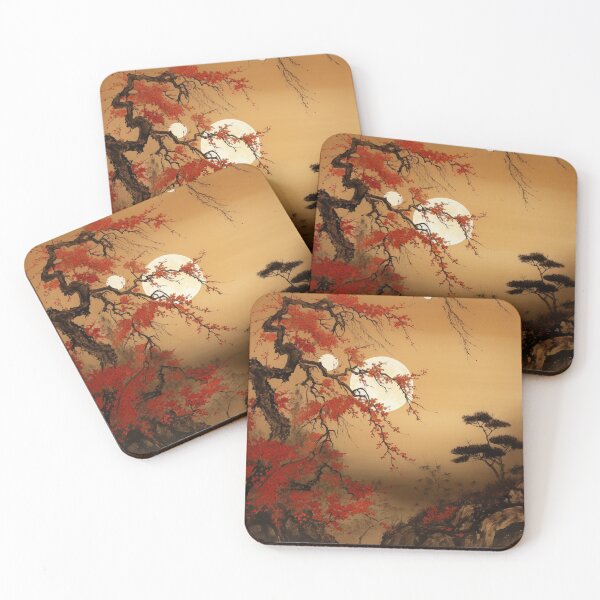 Item preview, Traditional Japanese Illustration - Sunset with Blossoming Trees designed and sold by DaisukiTokyo.