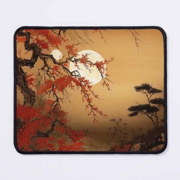 Item preview, Traditional Japanese Illustration - Sunset with Blossoming Trees designed and sold by DaisukiTokyo.