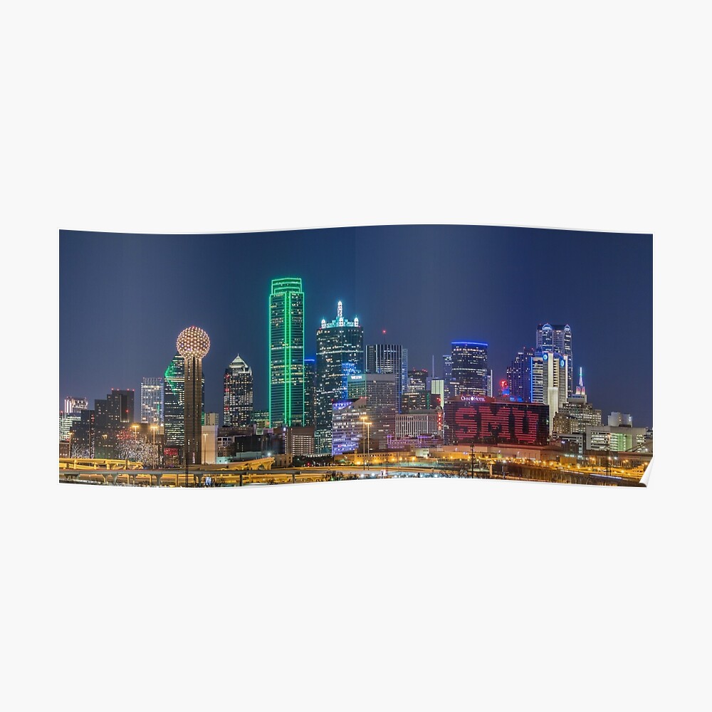 "Dallas SMU Skyline" Poster by josephhaubert Redbubble