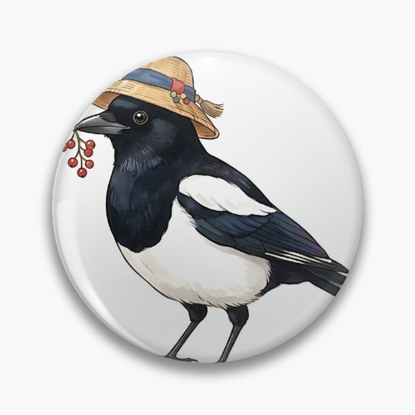 Item preview, Chorangi Magpie with Wild Ginseng Berry | Korean Minhwa Folk Art designed and sold by K-Tradition.
