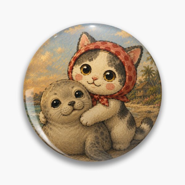 Item preview, Aloha Kitty and Baby Seal  designed and sold by PickoBlueStudio.