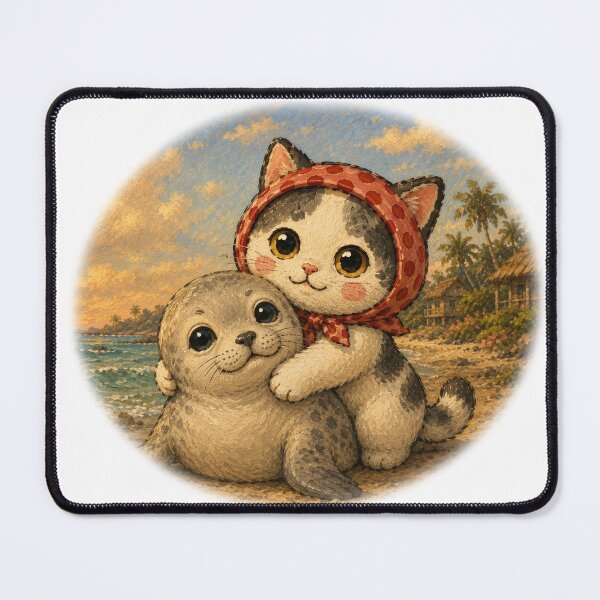 Item preview, Aloha Kitty and Baby Seal  designed and sold by PickoBlueStudio.