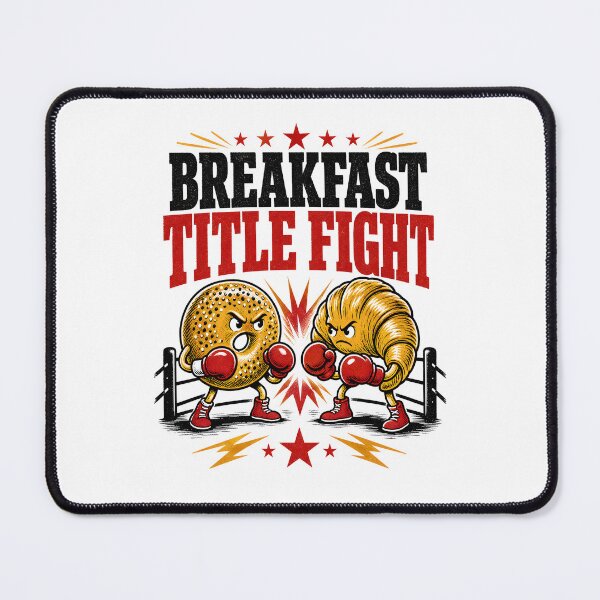 Item preview, Breakfast Title Fight Montreal Bagel Vs Croissant Boxing Art designed and sold by Fenay Designs.