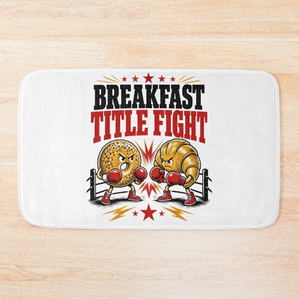 Item preview, Breakfast Title Fight Montreal Bagel Vs Croissant Boxing Art designed and sold by Fenay Designs.
