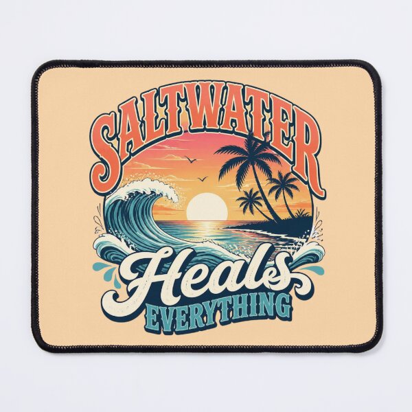 Item preview, Saltwater Heals Everything – Tropical Sunset Vibes designed and sold by ABLAT-CREATIONS.