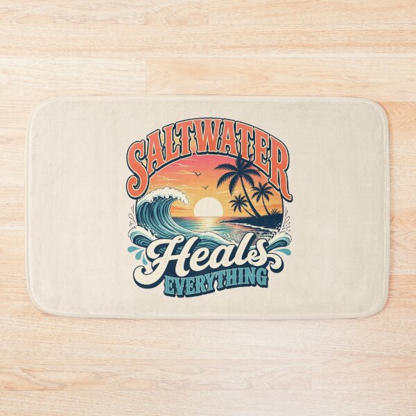 Item preview, Saltwater Heals Everything – Tropical Sunset Vibes designed and sold by ABLAT-CREATIONS.