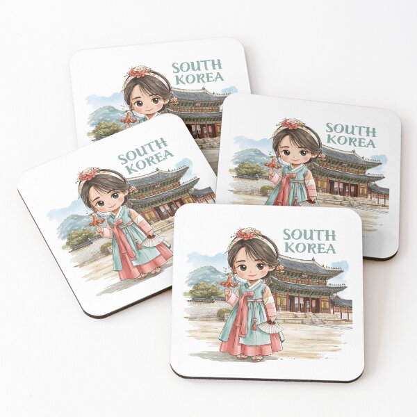Item preview, Cute Korean Chibi Girl in Hanbok Dress  designed and sold by KawaiiGeo.