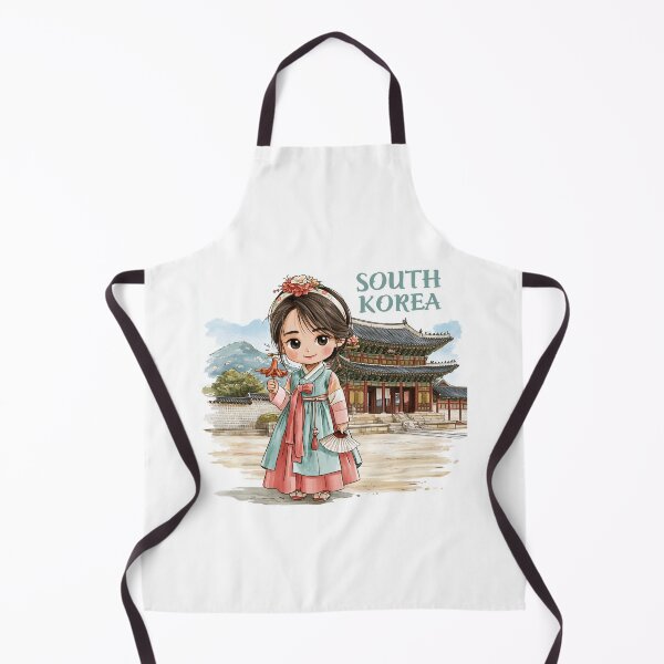 Item preview, Cute Korean Chibi Girl in Hanbok Dress designed and sold by KawaiiGeo.