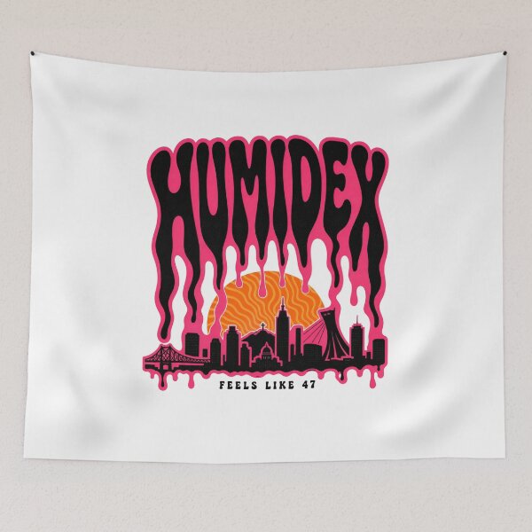 Item preview, Humidex Feels Like 47 Montreal Summer Heat Skyline Art designed and sold by Fenay Designs.