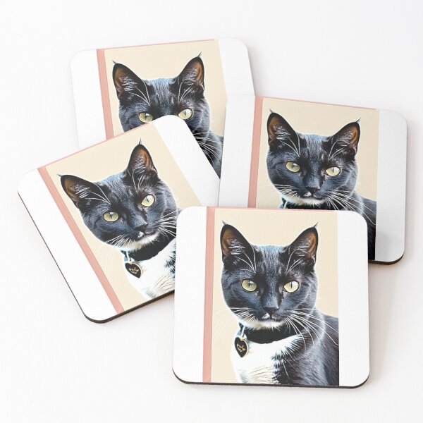 Item preview, Animals - Black and White Cat, Elegant Portrait with Heart Pendant designed and sold by DoodyPets.