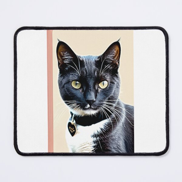 Item preview, Animals - Black and White Cat, Elegant Portrait with Heart Pendant designed and sold by DoodyPets.