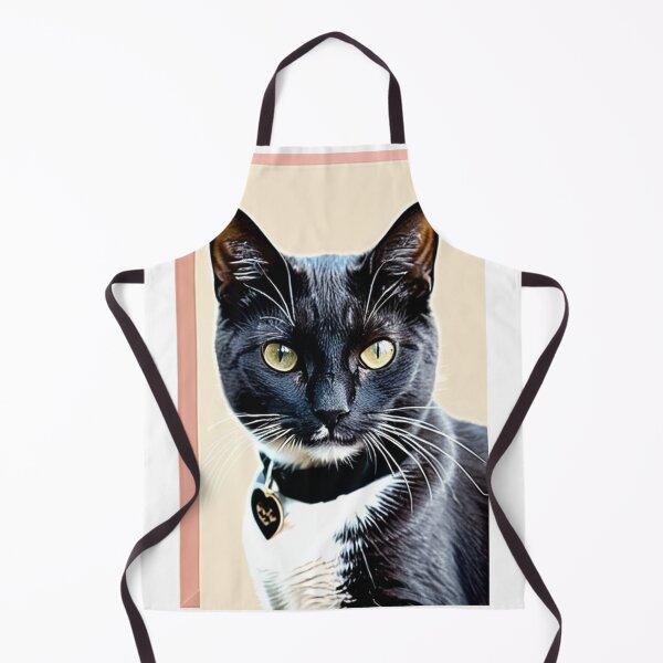 Item preview, Animals - Black and White Cat, Elegant Portrait with Heart Pendant designed and sold by DoodyPets.