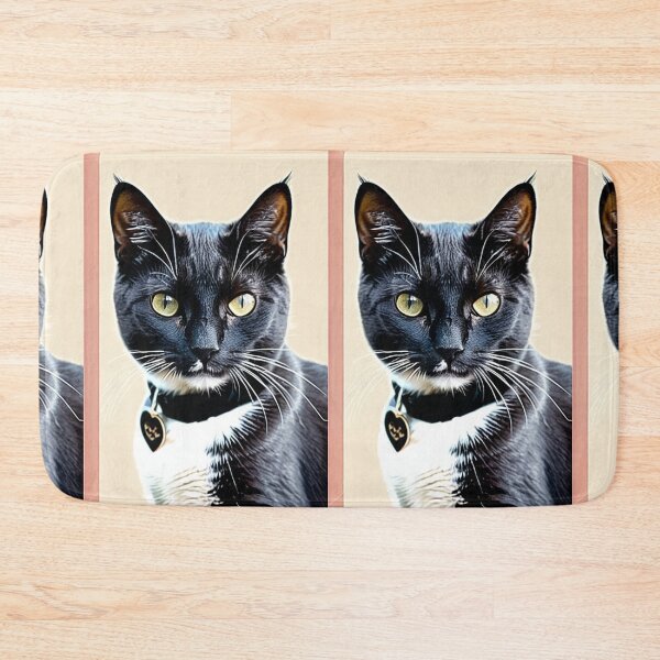 Item preview, Animals - Black and White Cat, Elegant Portrait with Heart Pendant designed and sold by DoodyPets.