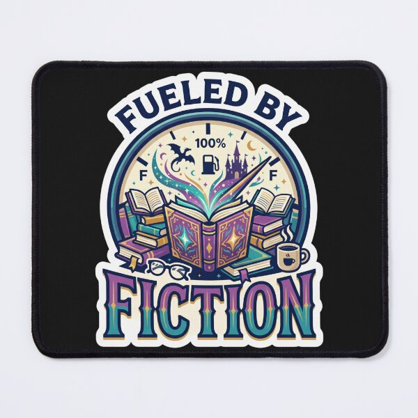 Item preview, Fueled By Fiction Funny Book Lover Design designed and sold by Pixel Analytics.