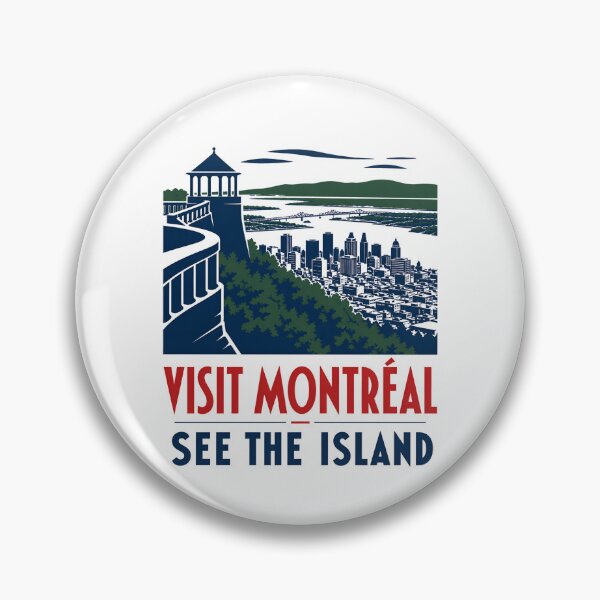 Item preview, Visit Montreal See The Island Vintage Travel Poster Art designed and sold by Fenay Designs.