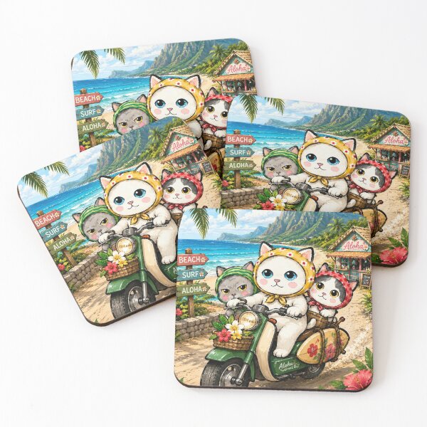 Item preview, Aloha Scooter Cats in Hawaii designed and sold by PickoBlueStudio.