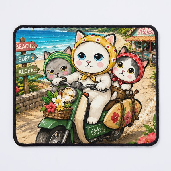 Item preview, Aloha Scooter Cats in Hawaii designed and sold by PickoBlueStudio.
