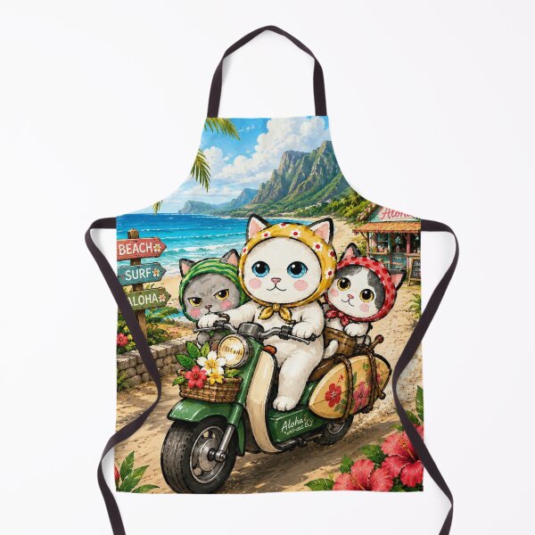 Item preview, Aloha Scooter Cats in Hawaii designed and sold by PickoBlueStudio.