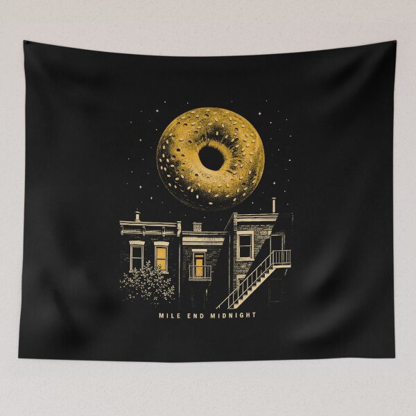 Item preview, Mile End Midnight Montreal Bagel Moon Architecture Art designed and sold by Fenay Designs.