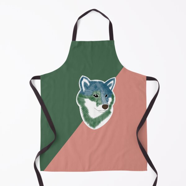 Item preview, Two toned colors (green, salmon pink) with blue Shiba Inu designed and sold by ShibaCruise-On.