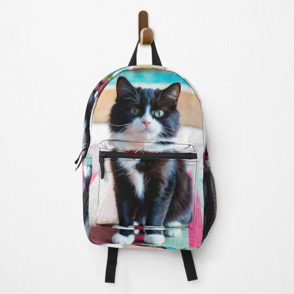 Item preview, Animals - Black and White Cat, Summer Elegance by the Pool designed and sold by DoodyPets.