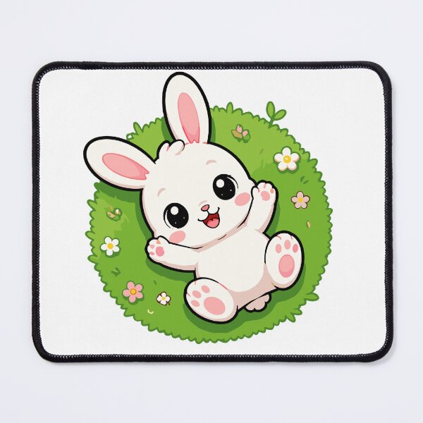 Item preview, Cute Bunny Sitting on Grass Cartoon designed and sold by Krincydigitalart.