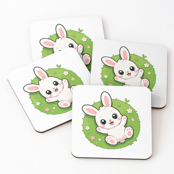 Item preview, Cute Bunny Sitting on Grass Cartoon designed and sold by Krincydigitalart.