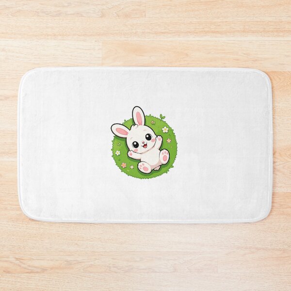 Item preview, Cute Bunny Sitting on Grass Cartoon designed and sold by Krincydigitalart.