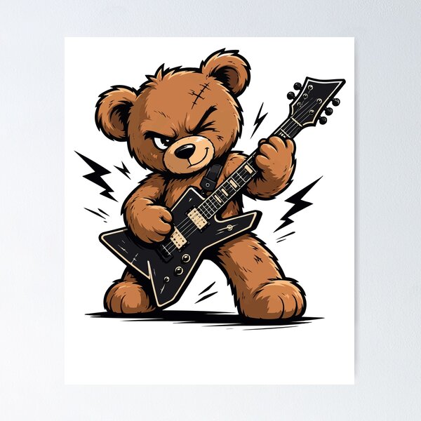Artikelvorschau, Rock Teddy – Der kleine Metal-Bär mit großer Attitüde entworfen und verkauft von Mh-ARTWORX.