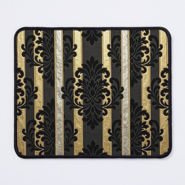 Item preview, Black, Gold & Silver Striped Black Damask designed and sold by DesignsByPrnces.