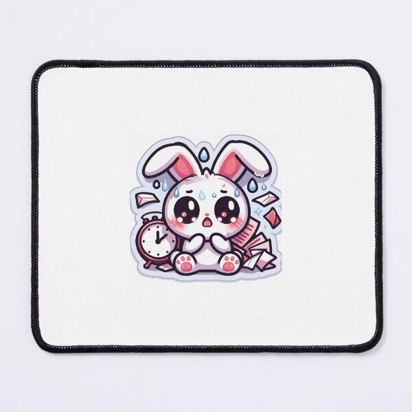 Item preview, Kawaii Deadline Panic Rabbit Sticker designed and sold by PastelPawsArt.