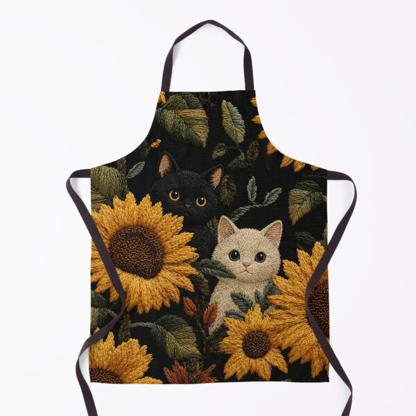 Item preview, Cats in Sunflowers Zipper Pouch – Embroidery Style Black White Cat Floral All Over Print Pouch Bag designed and sold by IconicDesignsXd.