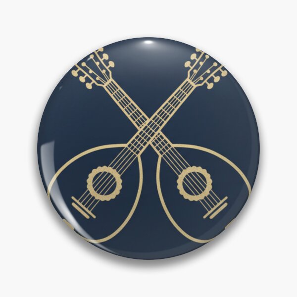 Item preview, Arabic Oud Crossed — Moroccan Music Emblem Navy Gold designed and sold by KariGoStudio.